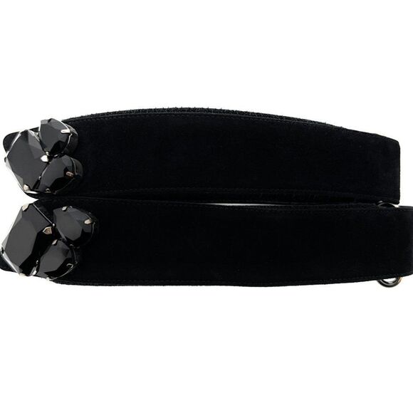 Prada Black Suede Embellished Footwear Accessory - Picture 1 of 7
